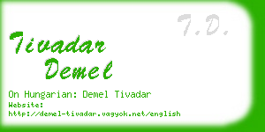 tivadar demel business card